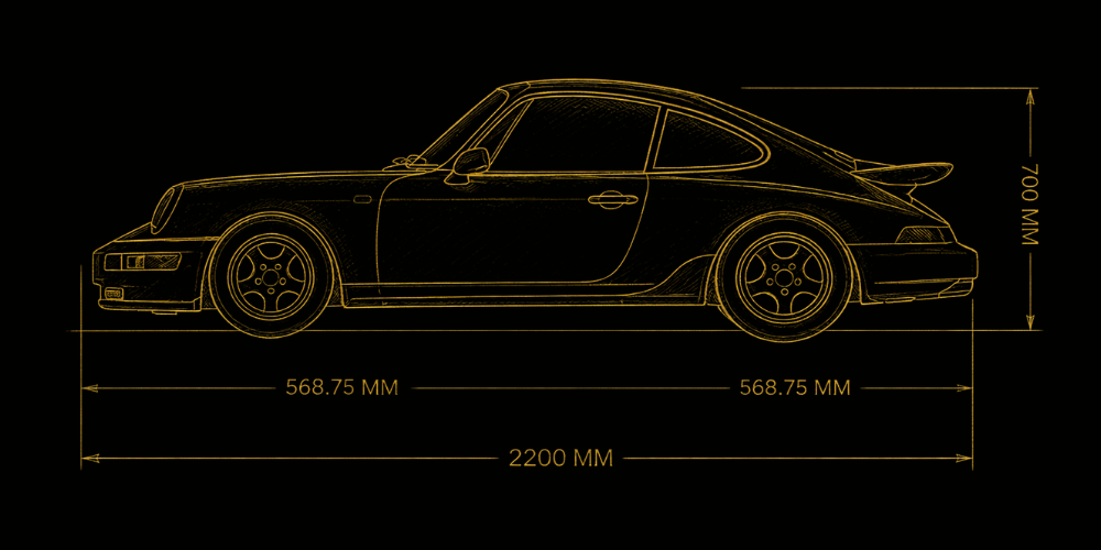 Medidas y proporciones del mini vehículo